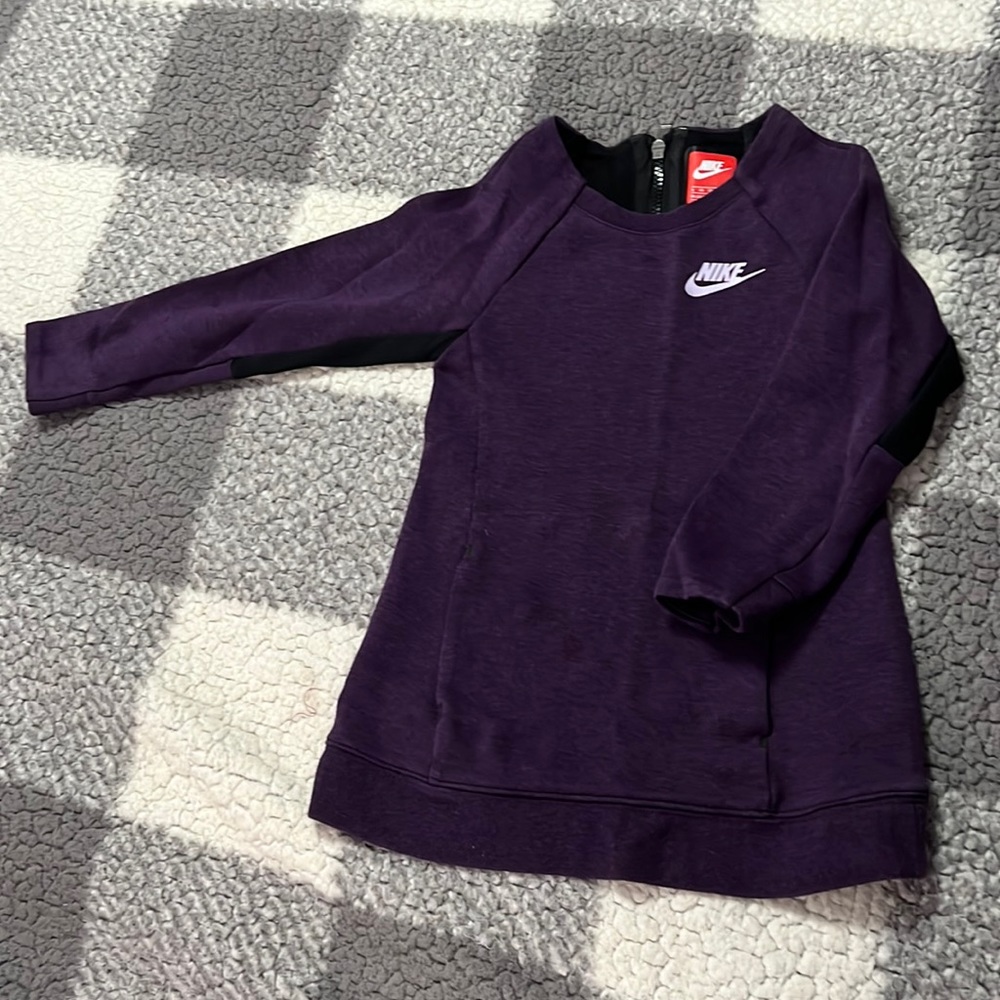 Sz 4 Nike Purple Tech Fleece Sweatshirt Dress